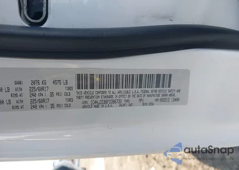 2015 Jeep Compass Latitude from USA, damaged, VIN 1C4NJDEB6FD396733